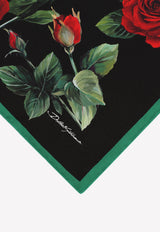 Dolce & Gabbana Rose Print Silk Twill Scarf Multicolor FN093R GDAYO HN3VR