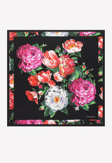 Dolce & Gabbana Floral Print Silk Twill Scarf Multicolor FN093R GDAYV HN3VW