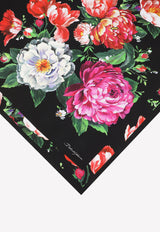 Dolce & Gabbana Floral Print Silk Twill Scarf Multicolor FN093R GDAYV HN3VW