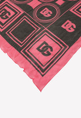 Dolce & Gabbana DG Print Scarf in Crepe Silk Pink FS182A G0WPA HE3GS