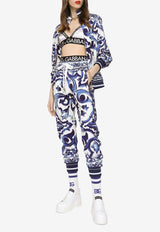 Dolce & Gabbana Majolica Print Track Pants Blue FTA1DT FPIAI HH3TN