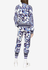 Dolce & Gabbana Majolica Print Track Pants Blue FTA1DT FPIAI HH3TN