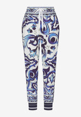 Dolce & Gabbana Majolica Print Track Pants Blue FTA1DT FPIAI HH3TN