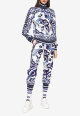 Dolce & Gabbana Majolica Print Track Pants Blue FTA1DT FPIAI HH3TN