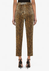 Dolce & Gabbana Animal Print Pajama Pants in Satin Brown FTA5DT FSA25 HHL7N