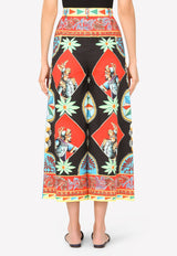 Dolce & Gabbana Carretto Print Cotton Culotte Pants Multicolor FTA5NT GDS11 HH93D