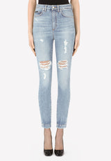 Dolce & Gabbana Audrey Cotton Ripped Jeans Blue FTAH6D G8EE8 S9001