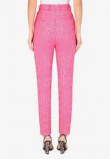 Dolce & Gabbana Sequins Embellished Slim Pants Pink FTAM2T FLM7Q F0728