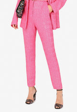 Dolce & Gabbana Sequins Embellished Slim Pants Pink FTAM2T FLM7Q F0728
