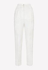 Dolce & Gabbana Floral Jacquard Tailored Pants White FTAM2T HJMB8 W0111