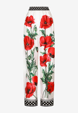Dolce & Gabbana Poppy-Print Twill Pajama Pants Multicolor FTAMPT HI1HI HA3VN