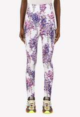Dolce & Gabbana Wisteria Print Jersey Leggings Purple FTB86T FSGY8 HA3JE