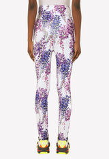 Dolce & Gabbana Wisteria Print Jersey Leggings Purple FTB86T FSGY8 HA3JE