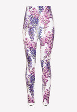 Dolce & Gabbana Wisteria Print Jersey Leggings Purple FTB86T FSGY8 HA3JE