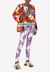 Dolce & Gabbana Wisteria Print Jersey Leggings Purple FTB86T FSGY8 HA3JE