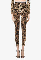 Dolce & Gabbana Leopard Print High-Waist Charmeuse Leggings Brown FTB8FT FSADD HY13M