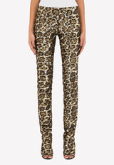 Dolce & Gabbana Sequined Leopard Pattern Pants Brown FTCH5T FLSCO S0905