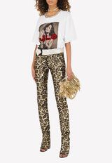 Dolce & Gabbana Sequined Leopard Pattern Pants Brown FTCH5T FLSCO S0905
