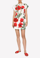 Poppy-Print Poplin Shorts Dolce & Gabbana FTCKAT HS5NN HA3VN