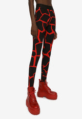 Dolce & Gabbana Giraffe-Print Jersey Leggings Black FTCKQT FSG56 HSYQN