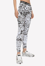 Dolce & Gabbana Graffiti Logo Print Leggings Monochrome FTCKST G7FZW HA4CE
