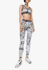 Dolce & Gabbana Graffiti Logo Print Leggings Monochrome FTCKST G7FZW HA4CE