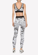 Dolce & Gabbana Graffiti Logo Print Leggings Monochrome FTCKST G7FZW HA4CE