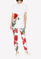 Poppy-Print Jersey Leggings Dolce & Gabbana FTCP4T FSG5Z HA3VN