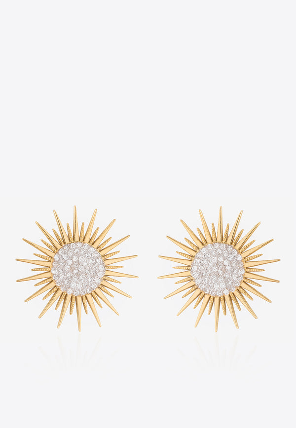 Soleil Collection Earrings in 18-karat Yellow Gold with White Diamonds