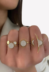 خاتم من الذهب الأصفر عيار 18 قيراط مع الألماس الأبيض من تشكيلة سوليل