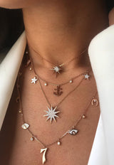 قلادة سبارك كولكشن من الروز غولد عيار 18 قيراط بالألماس الأبيض