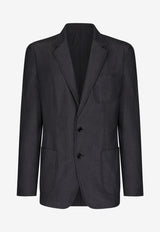 Dolce & Gabbana Single-Breasted Wool Blazer Blue