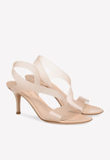 Gianvito Rossi Metropolis 70 Plexi Sandals Nude G31843 70RIC GSVNUNU PATENT NUDE NUDE