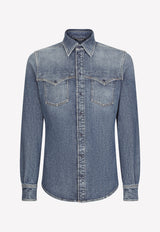 Dolce & Gabbana Denim Long-Sleeved Shirt Blue G5JS8D G8HA7 S9001