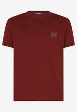 Dolce & Gabbana Logo Plaque Short-Sleeved T-shirt Boredeaux G8KJ9T FU7EQ R0369