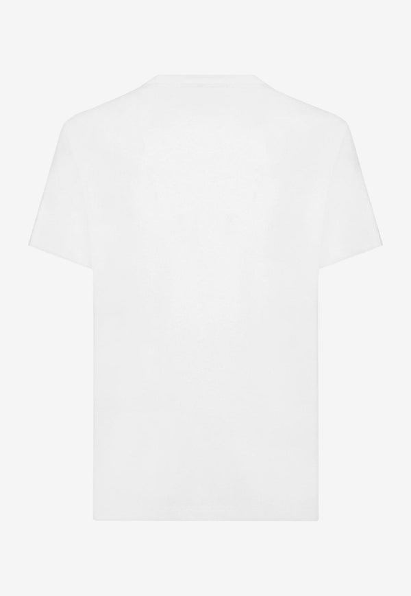 Dolce & Gabbana Logo-Embroidered Short-Sleeved T-shirt White 