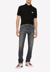 Dolce & Gabbana Logo-Plaque Polo T-shirt Black G8PL4T G7F2H N0000