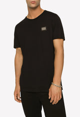 Dolce & Gabbana Logo-Plaque Crewneck T-shirt Black G8PT1T G7F2I N0000
