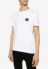 Dolce & Gabbana Logo-Plaque Crewneck T-shirt White G8PT1T G7F2I W0800