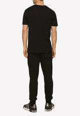 Dolce & Gabbana Logo V-neck T-shirt G8PT2T G7F2I N0000 Black