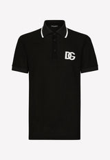 Dolce & Gabbana DG Logo Embroidered Polo T-shirt G8PU6Z FU7EN N0000 Black