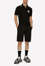 Dolce & Gabbana DG Logo Embroidered Polo T-shirt G8PU6Z FU7EN N0000 Black
