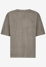 Dolce & Gabbana Distressed Washed-Out Logo T-shirt Gray G8QK7T HU7MA S9000