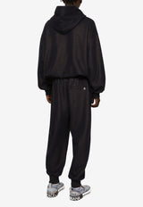 Dolce & Gabbana Denim-Effect Logo-Plate Hooded Sweatshirt Blue G9ZY0T HU7NQ S8350