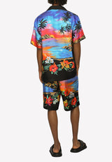 Dolce & Gabbana Hawaiian Print Silk Shorts GV37AT HI1IG HH4JL Multicolor