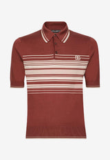 Dolce & Gabbana Logo-Embroidered Polo T-shirt Boredeaux GX539Z JEMF3 S9002