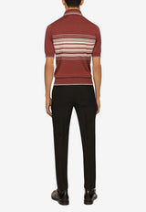 Dolce & Gabbana Logo-Embroidered Polo T-shirt Boredeaux GX539Z JEMF3 S9002