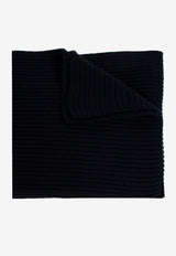 Dolce & Gabbana Logo Knitted Cashmere Scarf Navy GXK64T JAWK0 B0387