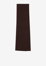 Dolce & Gabbana Logo Knitted Cashmere Scarf Brown GXK64T JAWK0 M0022