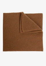 Dolce & Gabbana Logo Knitted Cashmere Scarf Brown GXK64T JAWK0 M0124